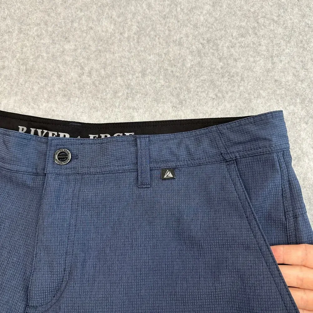 River Edge Hiking Shorts Mens 38 Navy Stretch Performance Athleisure Gorpcore